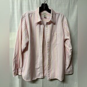 L L bean  Pink Striped women’s  Shirt